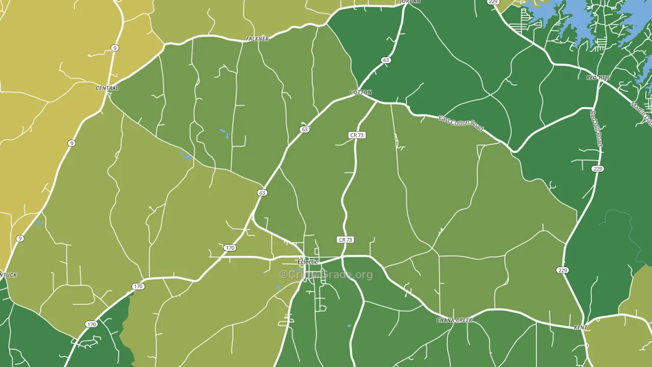36024, AL Map of Vehicle Theft Rates
