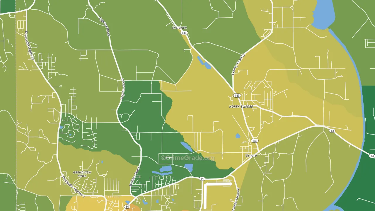 36025, AL Map of Vehicle Theft Rates