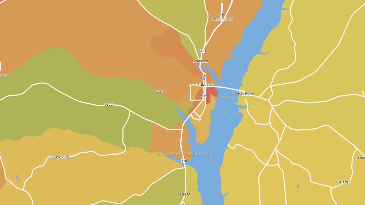 36027, AL Map of Vehicle Theft Rates