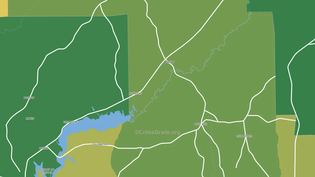 36028, AL Map of Vehicle Theft Rates