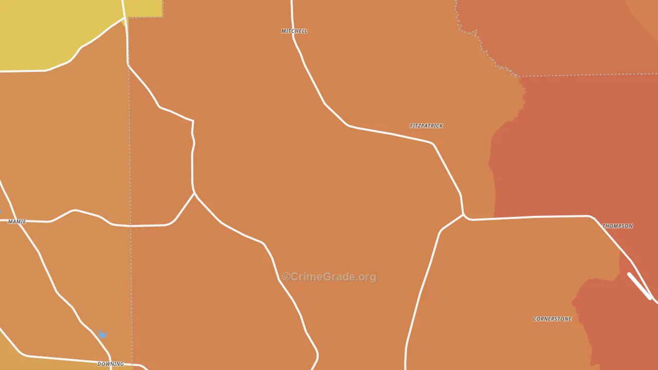 36029, AL Map of Vehicle Theft Rates
