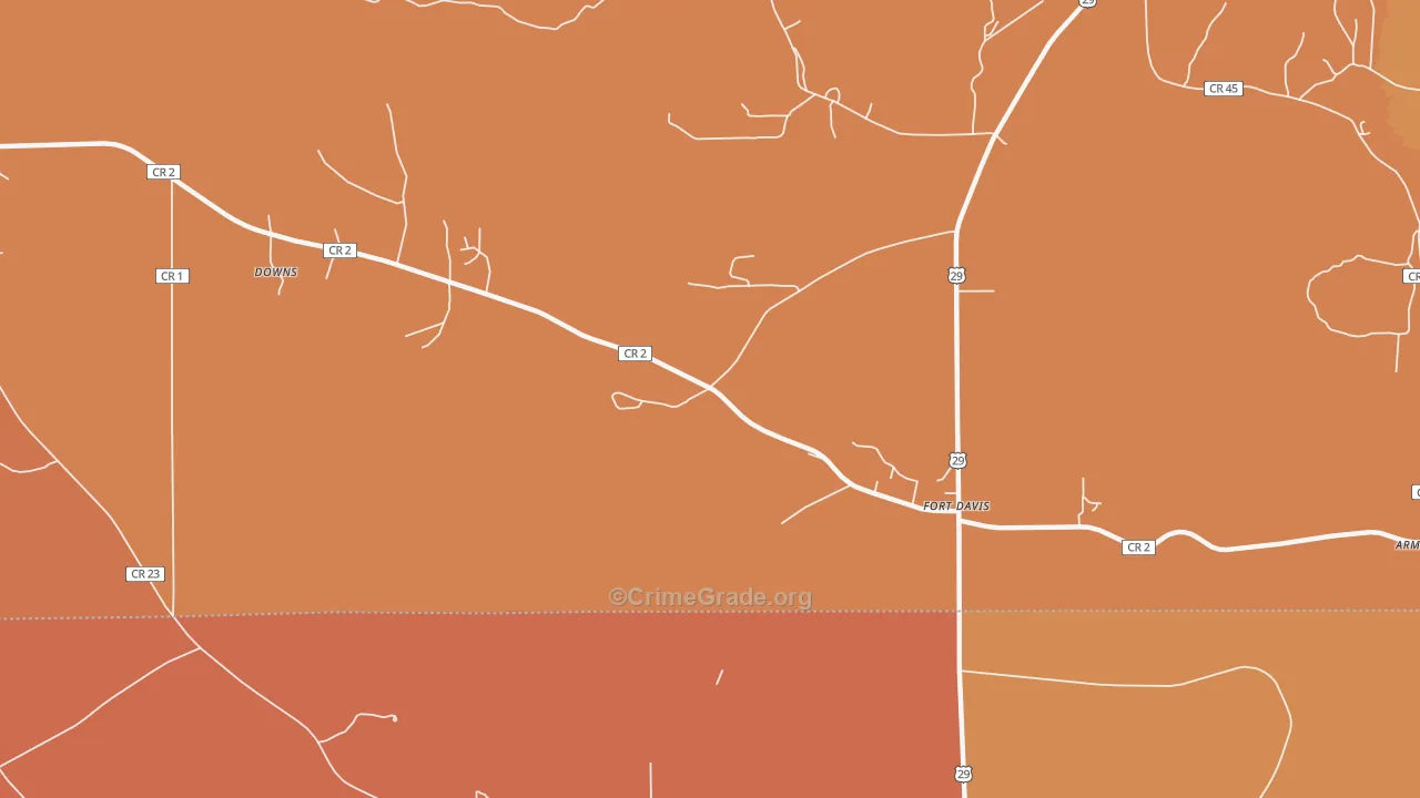 36031, AL Map of Vehicle Theft Rates