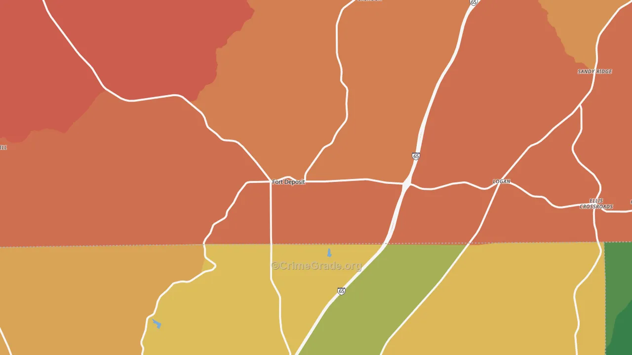 36032, AL Map of Vehicle Theft Rates
