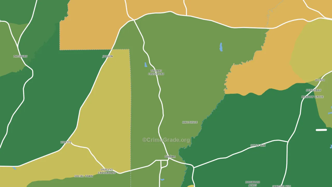 36035, AL Map of Vehicle Theft Rates