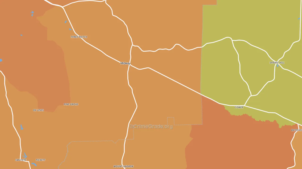 36053, AL Map of Vehicle Theft Rates