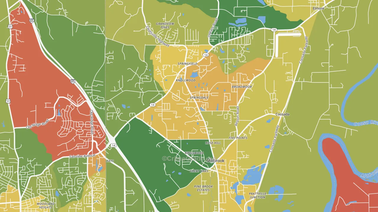 36054, AL Map of Vehicle Theft Rates