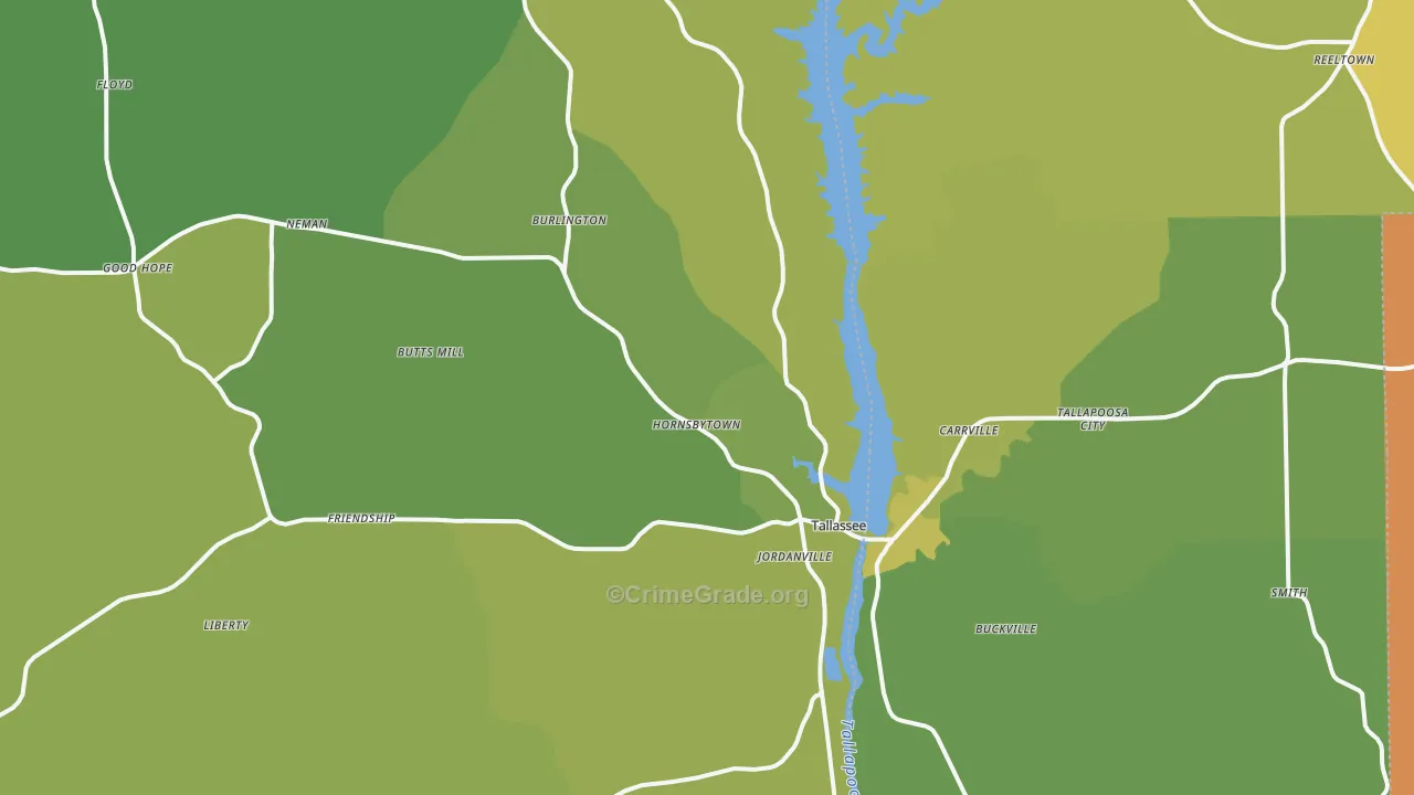 36078, AL Map of Vehicle Theft Rates