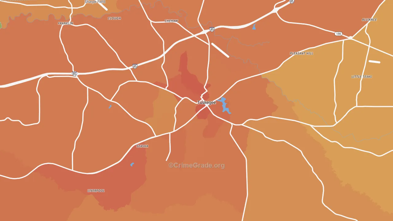 36083, AL Map of Vehicle Theft Rates