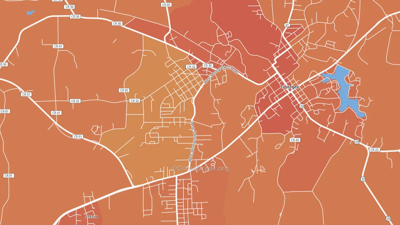 36088, AL Map of Vehicle Theft Rates