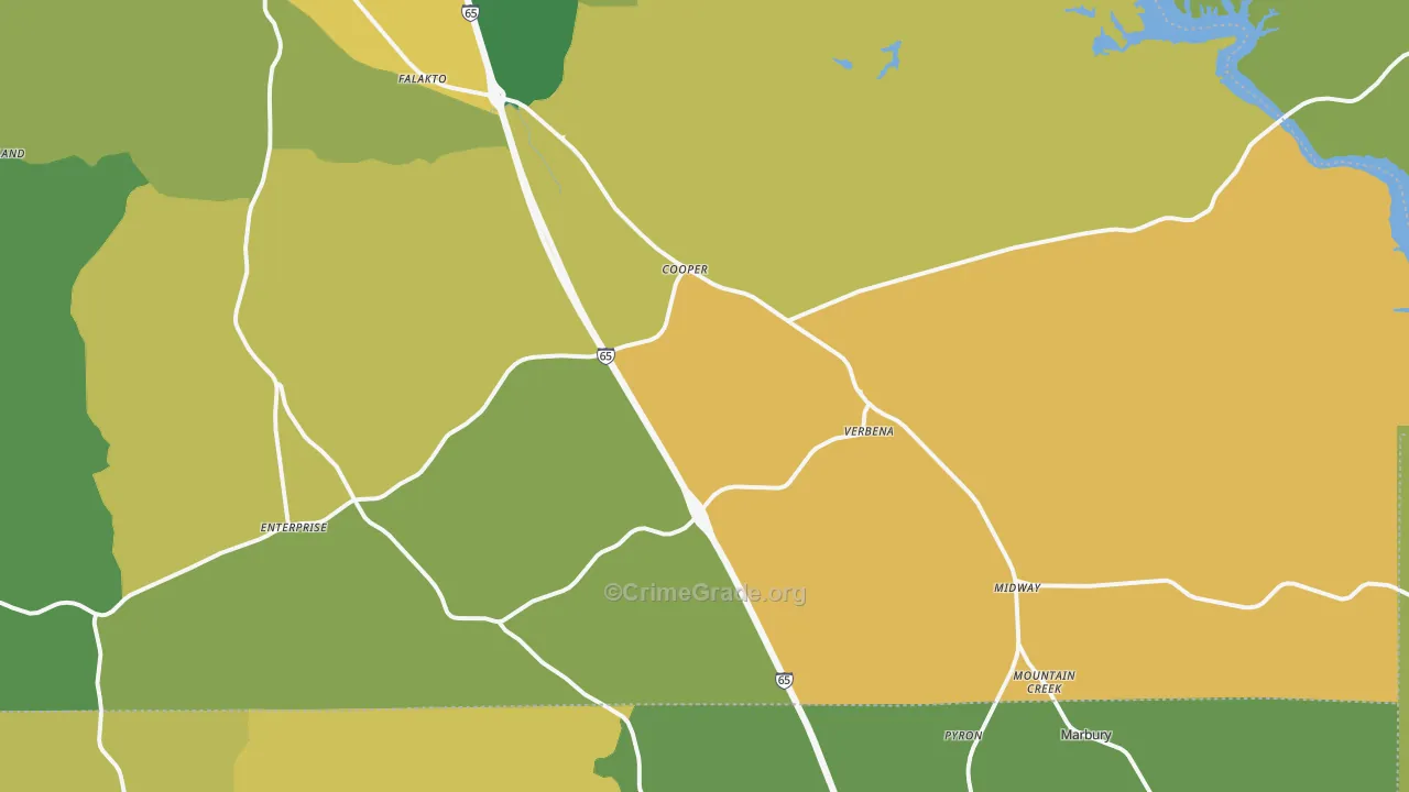 36091, AL Map of Vehicle Theft Rates