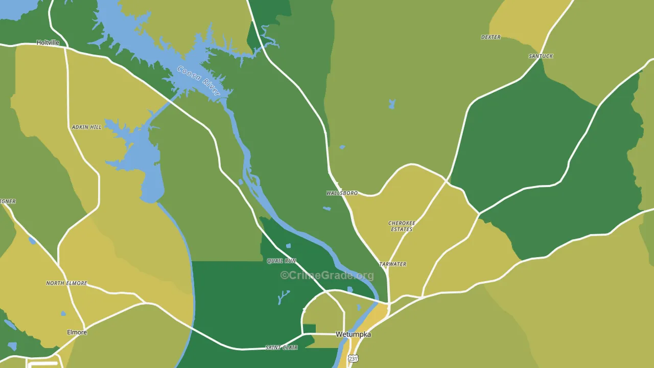 36092, AL Map of Vehicle Theft Rates