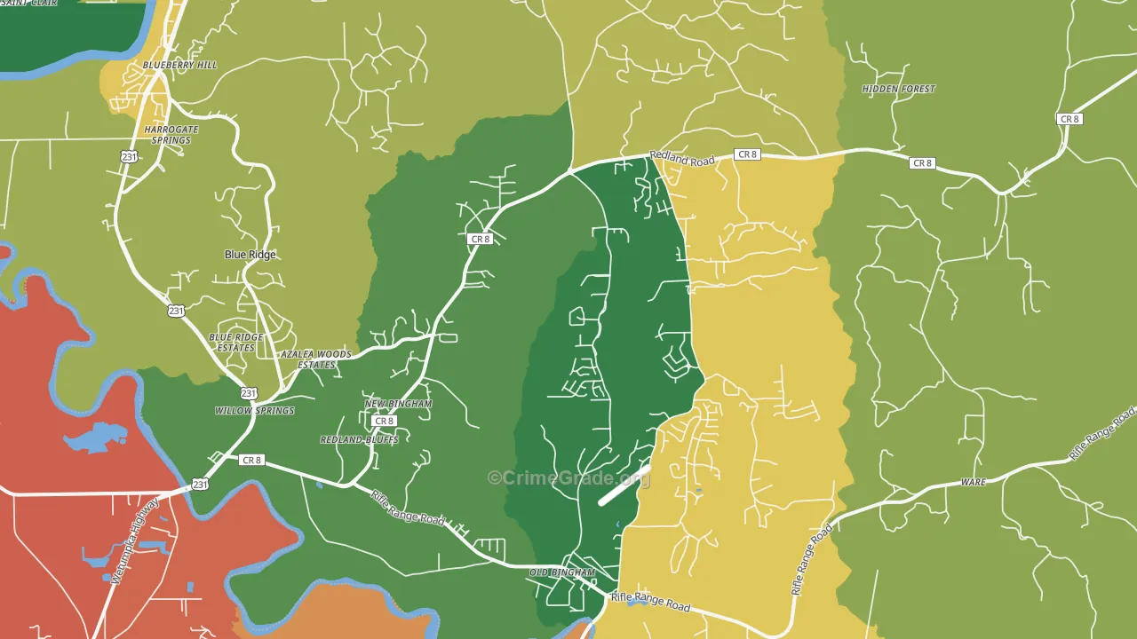 36093, AL Map of Vehicle Theft Rates