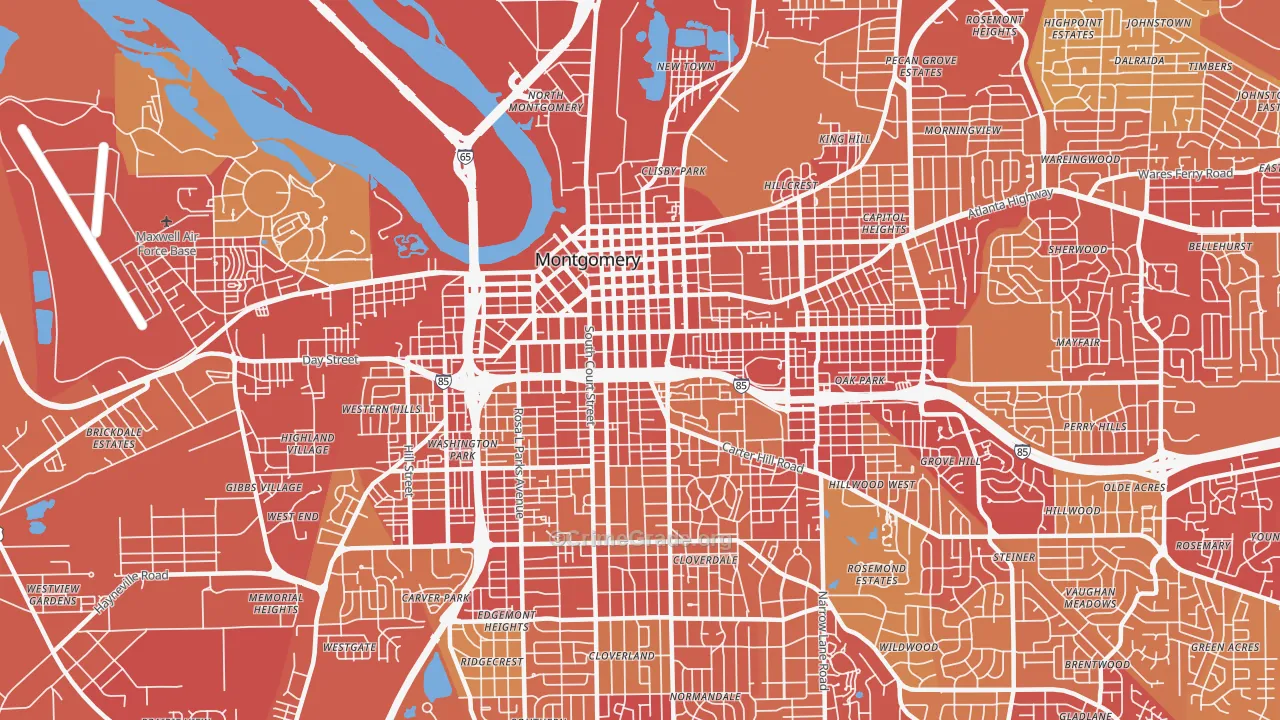 36104, AL Map of Vehicle Theft Rates