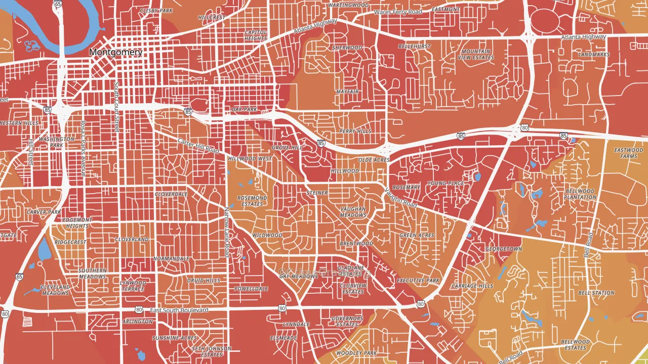 36106, AL Map of Vehicle Theft Rates