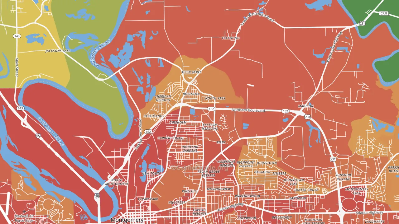 36110, AL Map of Vehicle Theft Rates