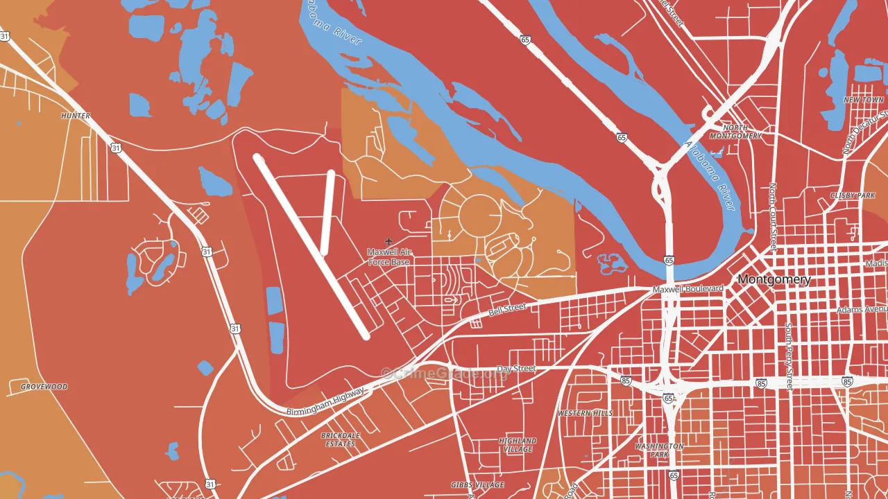 36112, AL Map of Vehicle Theft Rates