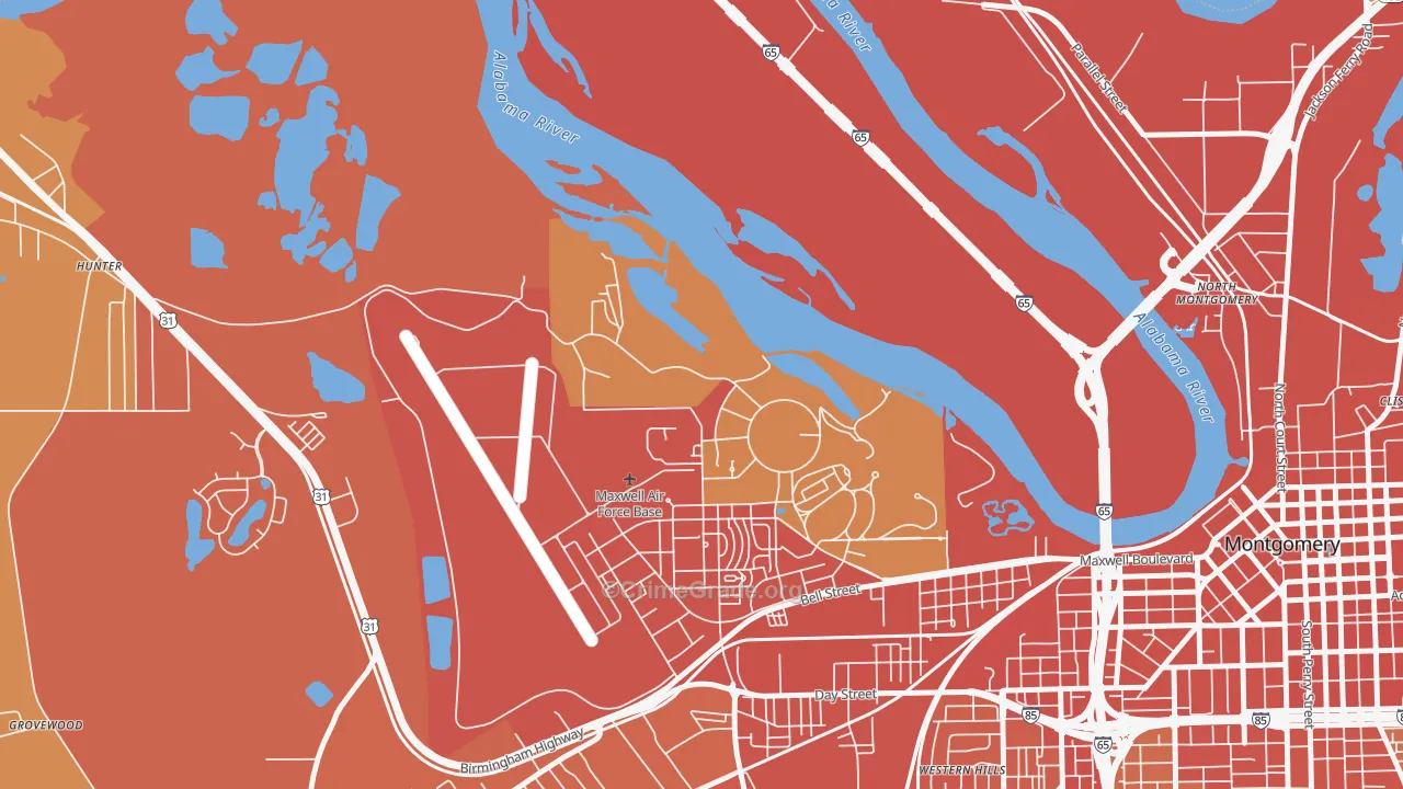 36113, AL Map of Vehicle Theft Rates