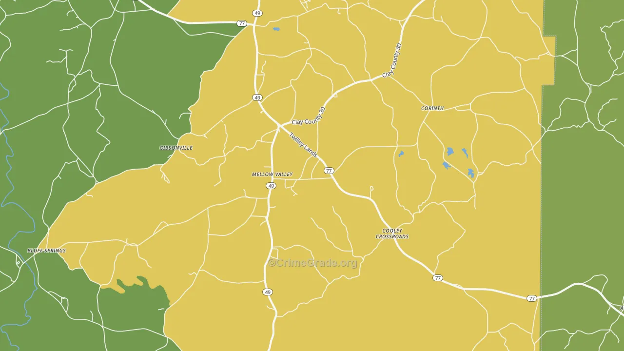 36255, AL Map of Vehicle Theft Rates
