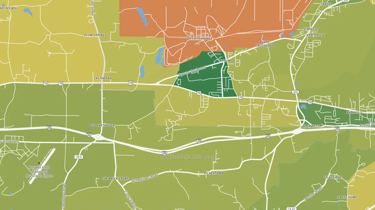 36260, AL Map of Vehicle Theft Rates