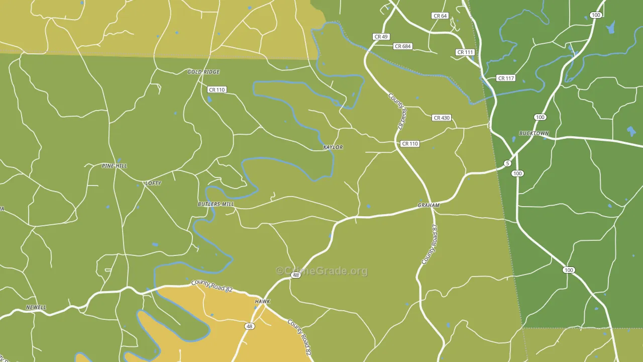 36263, AL Map of Vehicle Theft Rates