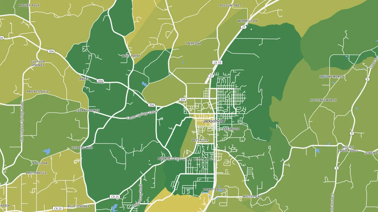 36265, AL Map of Vehicle Theft Rates