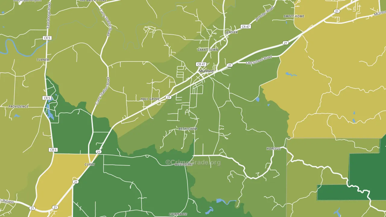 36268, AL Map of Vehicle Theft Rates