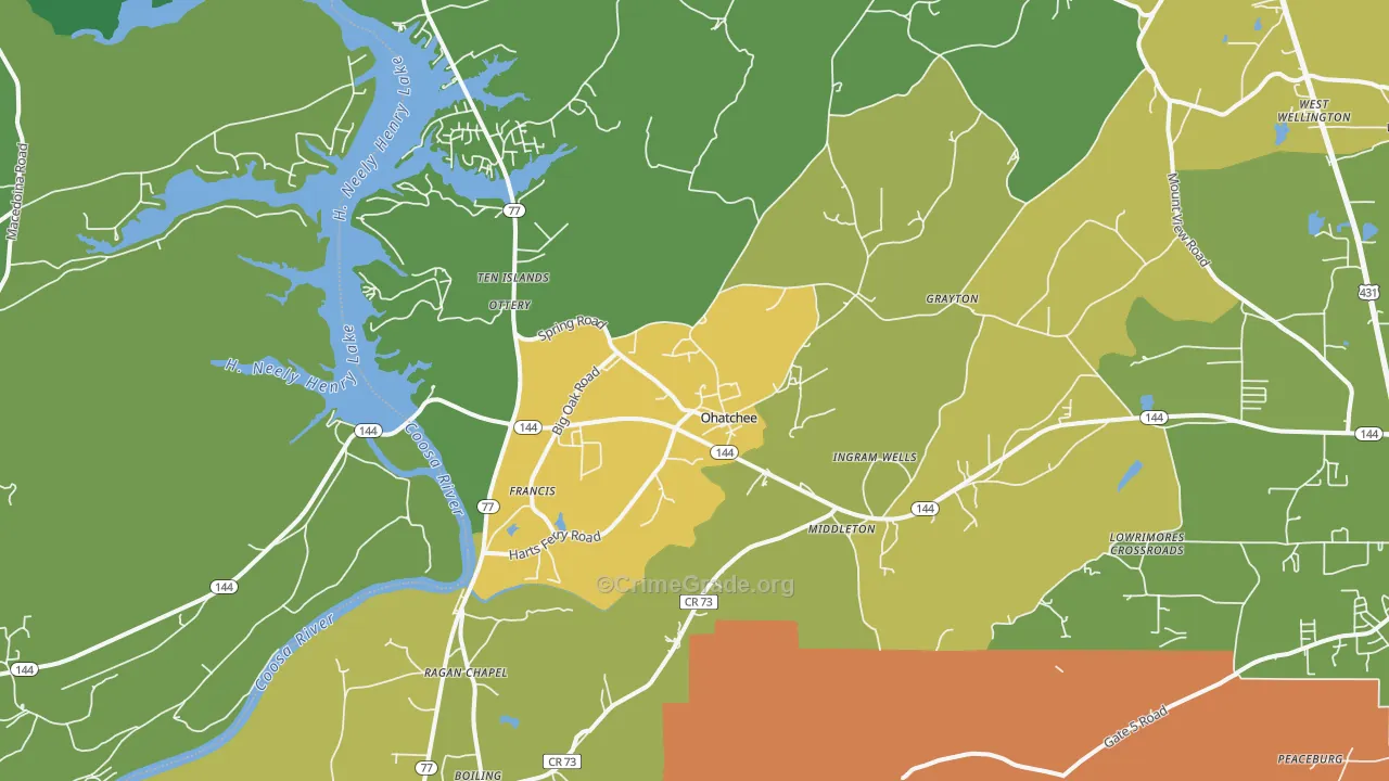 36271, AL Map of Vehicle Theft Rates
