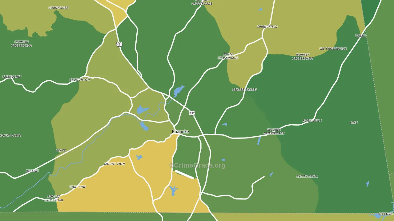 36274, AL Map of Vehicle Theft Rates