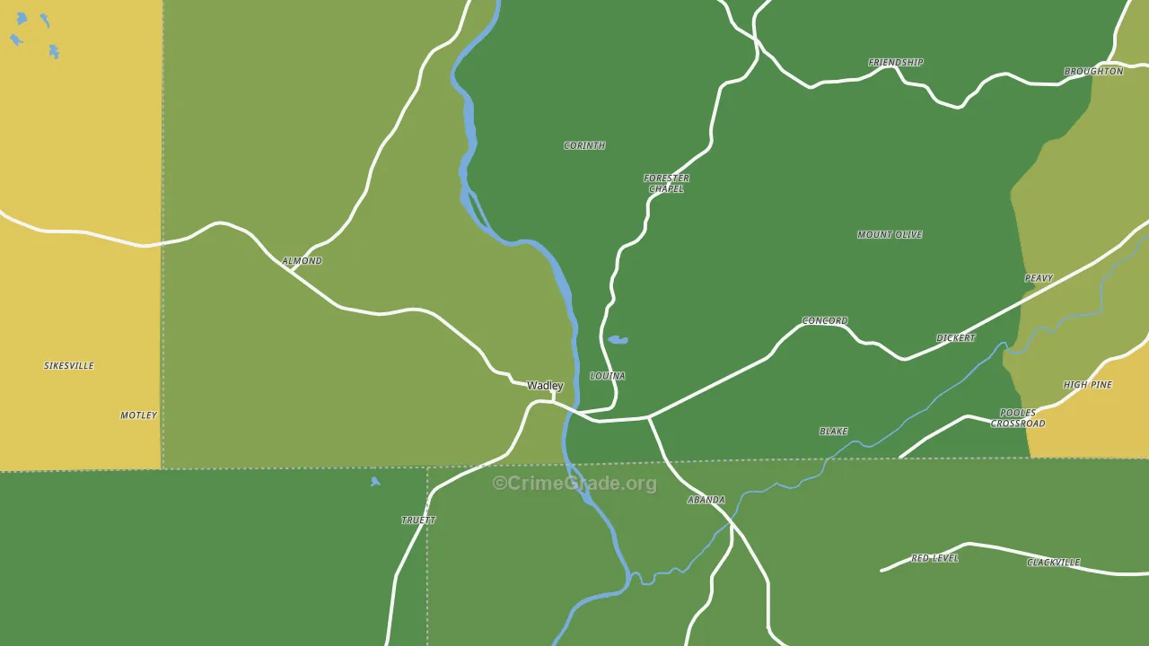 36276, AL Map of Vehicle Theft Rates