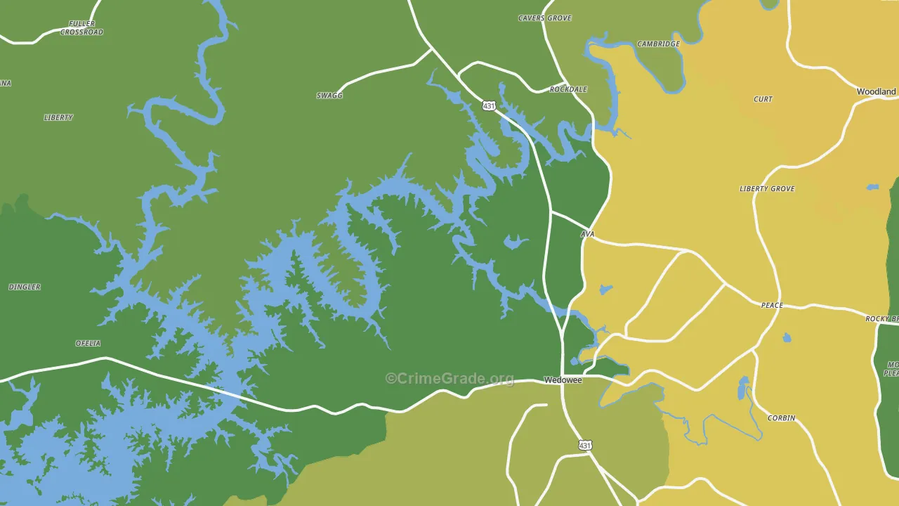 36278, AL Map of Vehicle Theft Rates