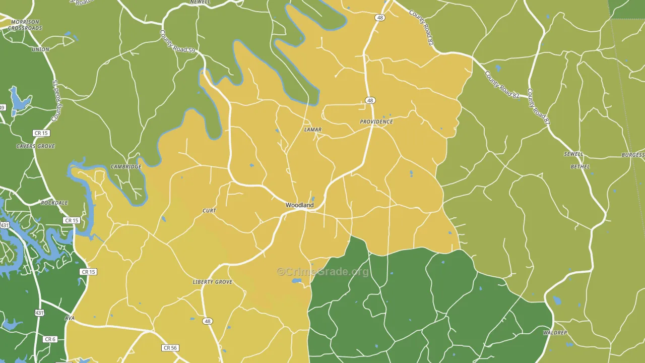36280, AL Map of Vehicle Theft Rates