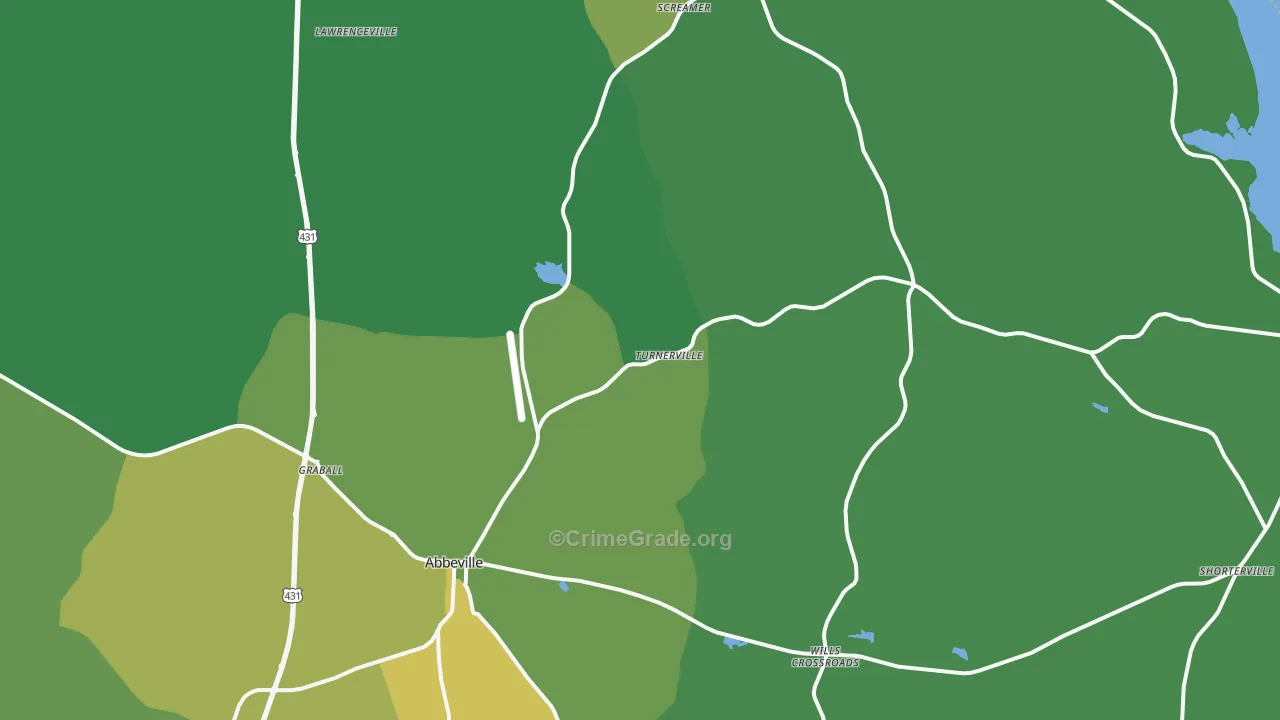 36310, AL Map of Vehicle Theft Rates
