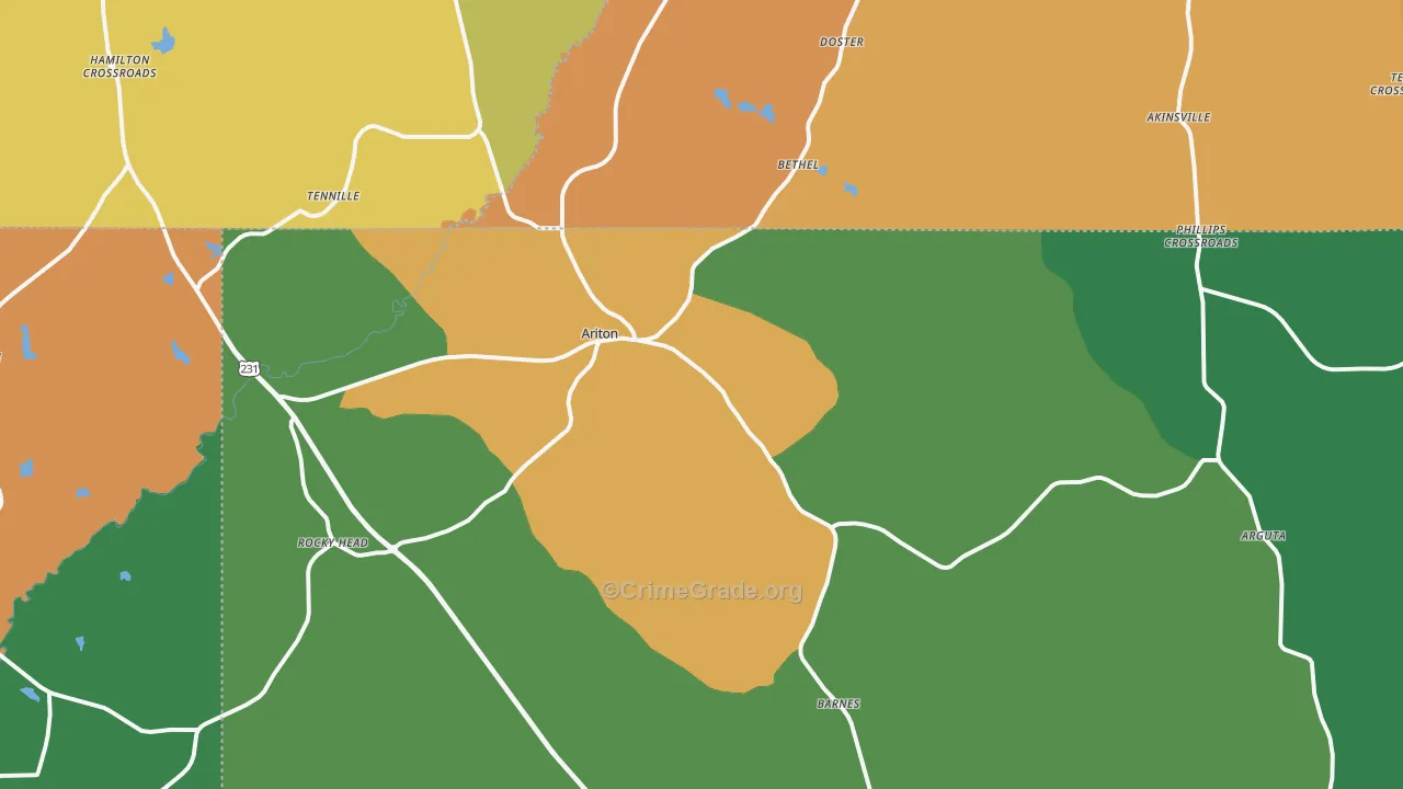 36311, AL Map of Vehicle Theft Rates