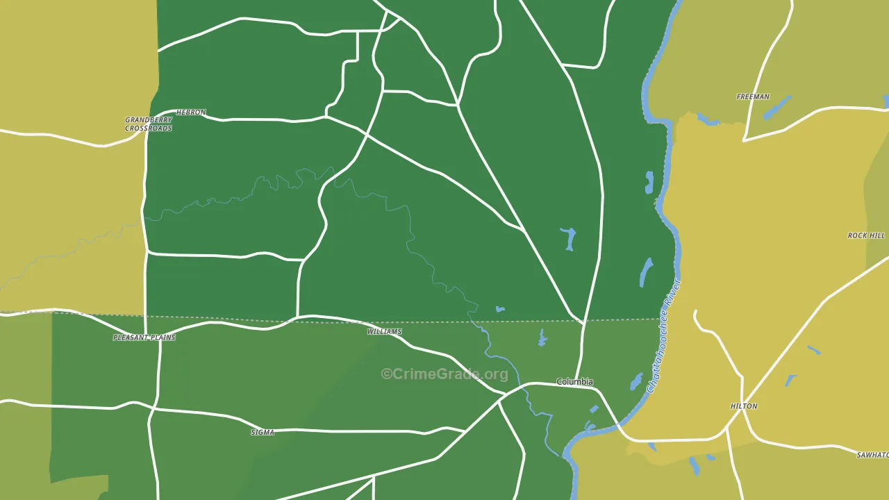 36319, AL Map of Vehicle Theft Rates