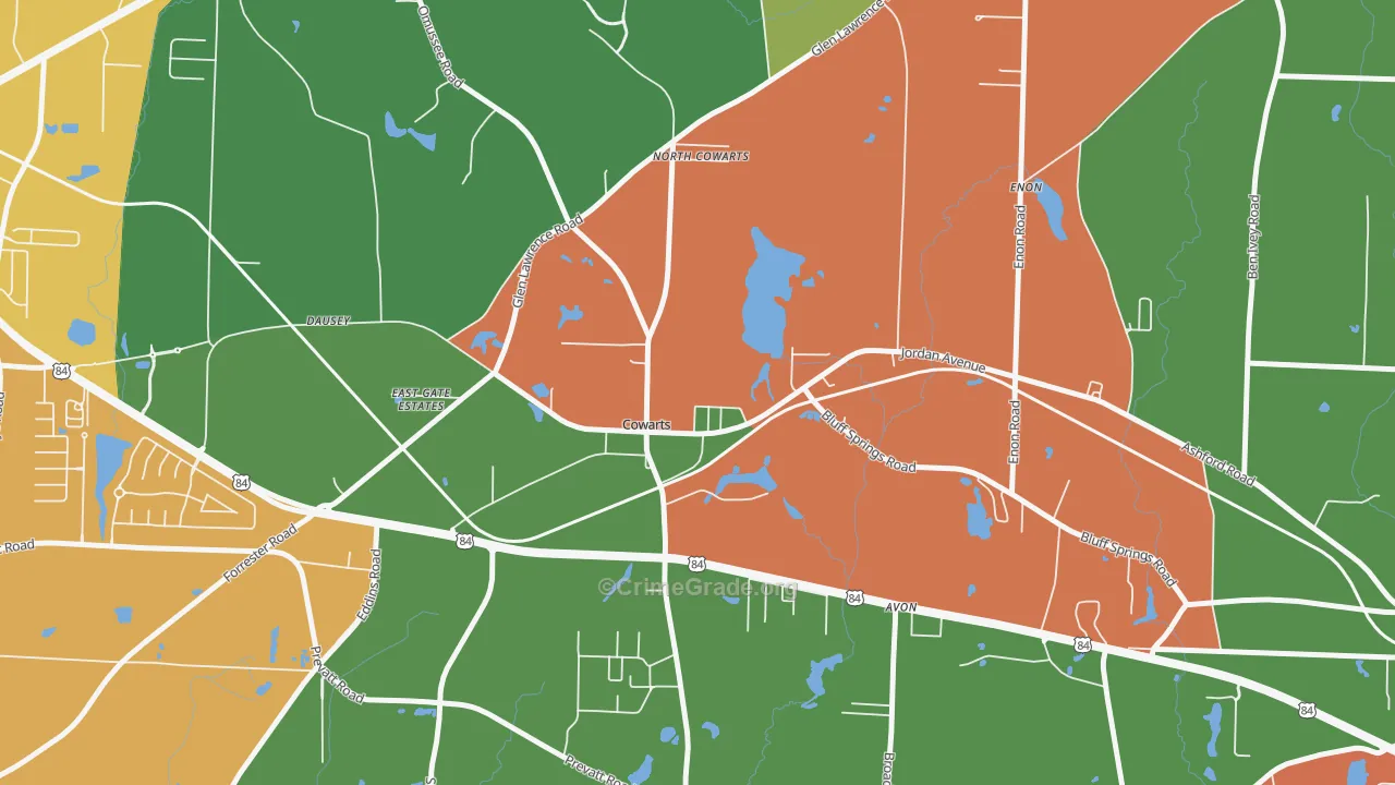 36321, AL Map of Vehicle Theft Rates