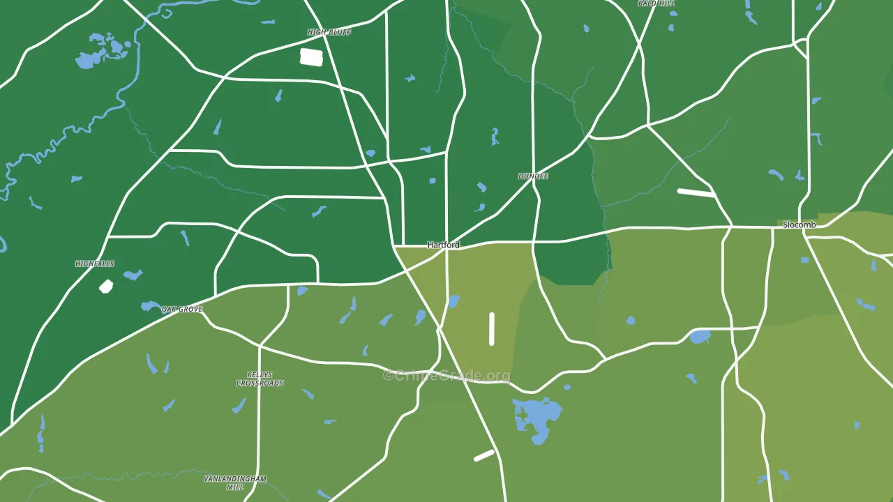 36344, AL Map of Vehicle Theft Rates