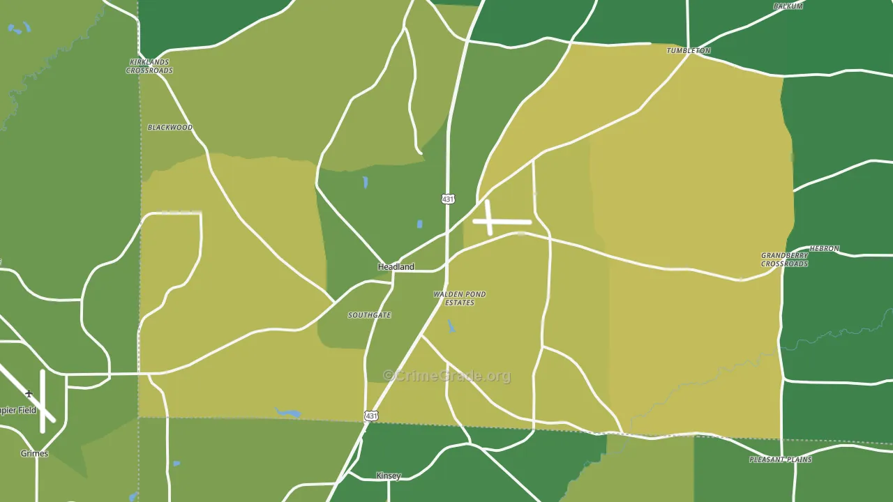 36345, AL Map of Vehicle Theft Rates