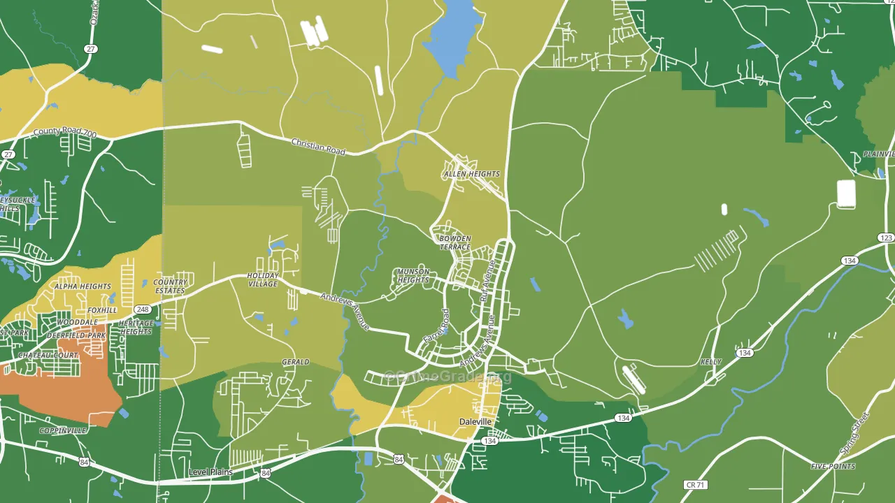 36362, AL Map of Vehicle Theft Rates