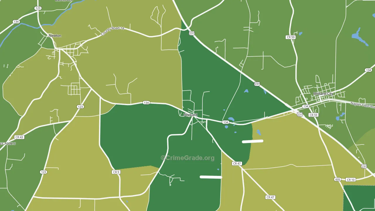 36371, AL Map of Vehicle Theft Rates