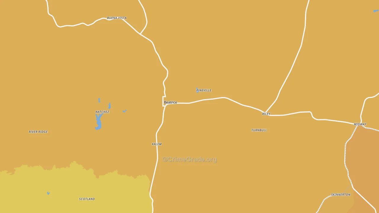 36425, AL Map of Vehicle Theft Rates