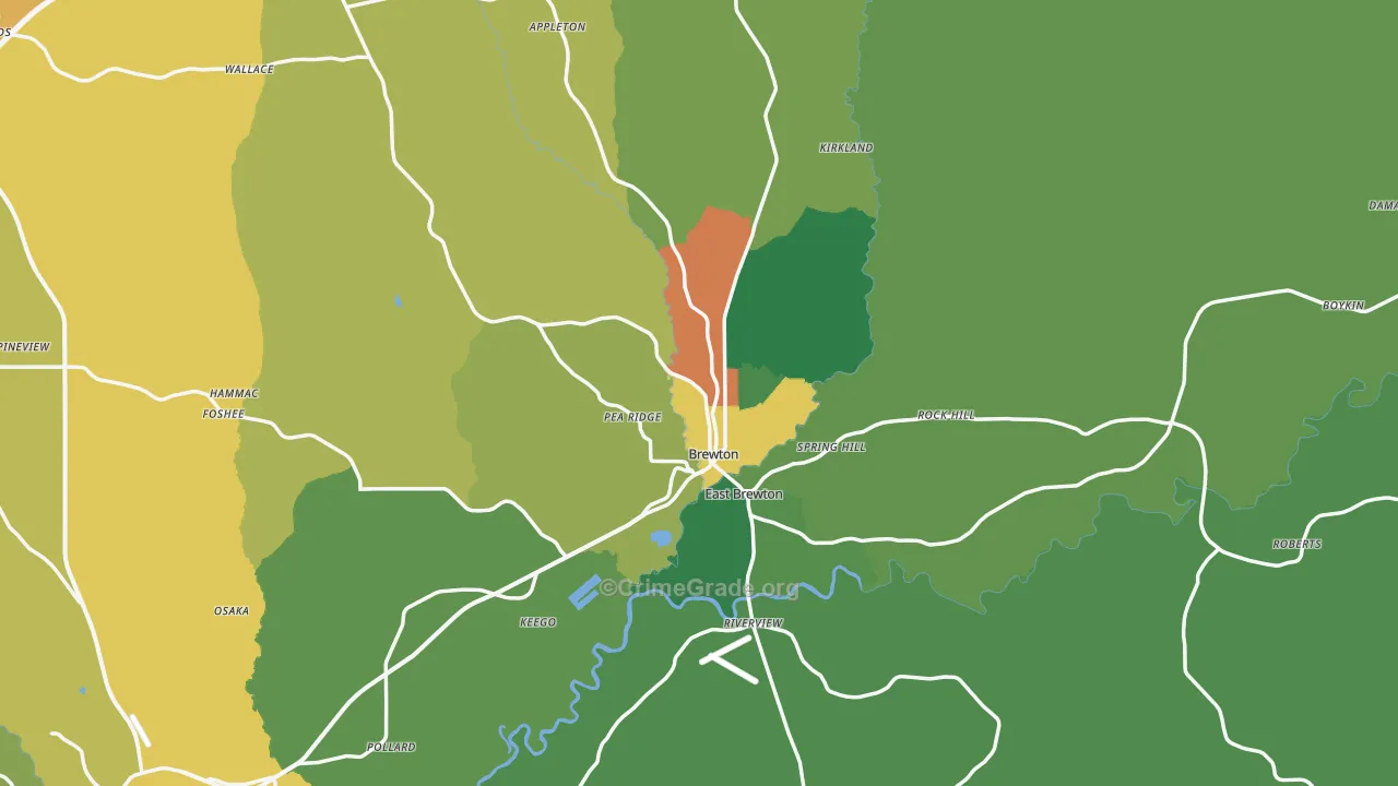 36426, AL Map of Vehicle Theft Rates
