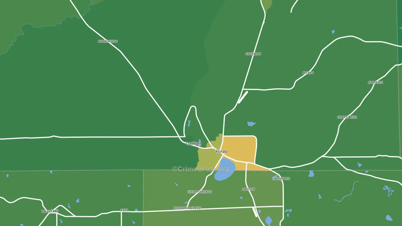 36442, AL Map of Vehicle Theft Rates