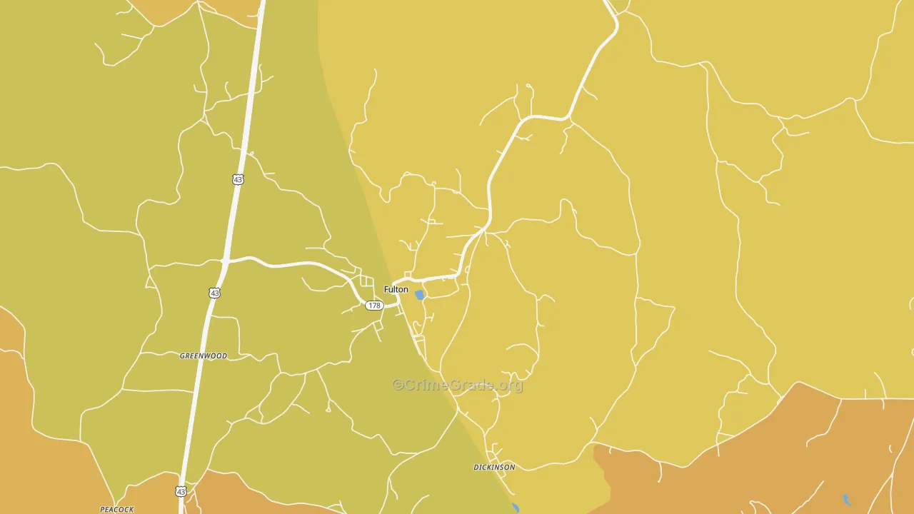 36446, AL Map of Vehicle Theft Rates