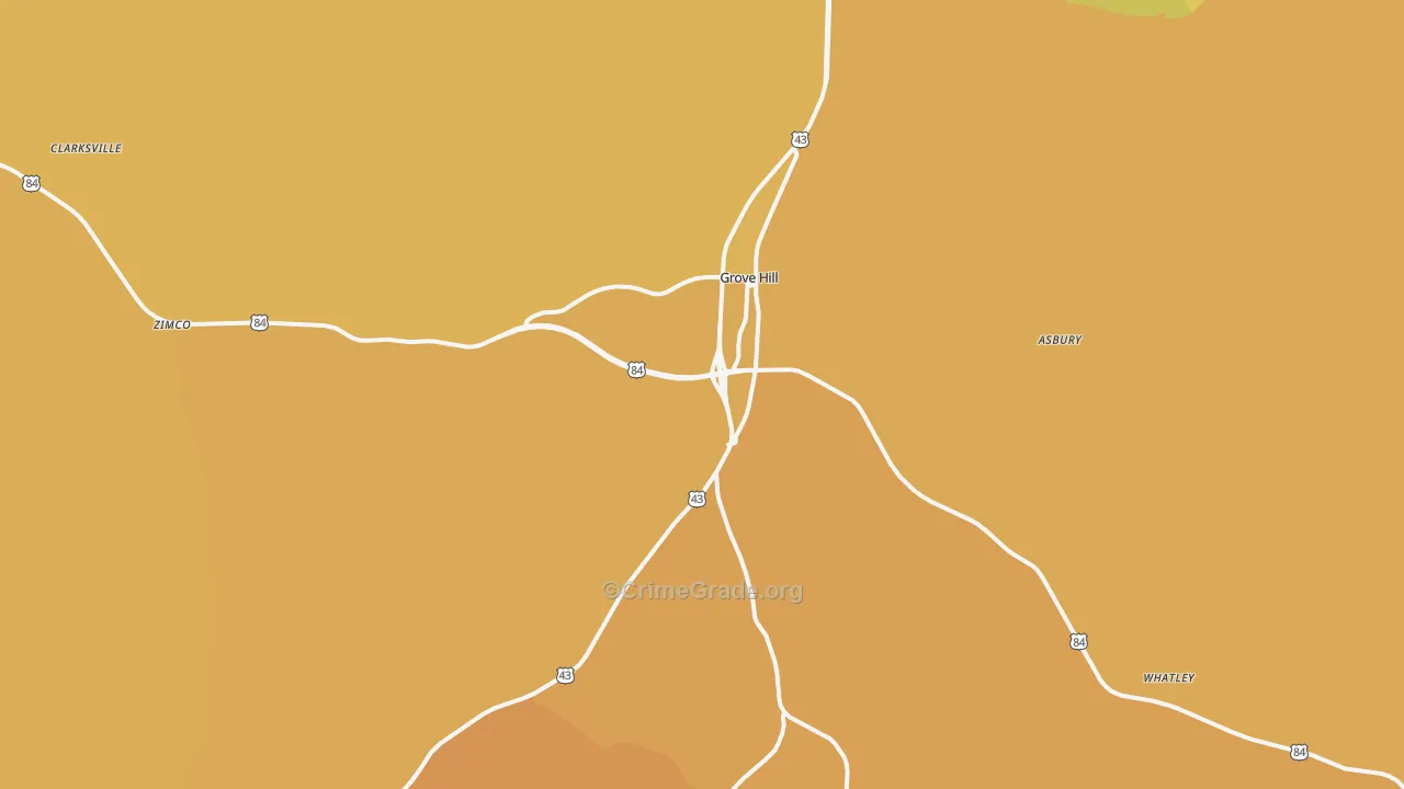 36451, AL Map of Vehicle Theft Rates