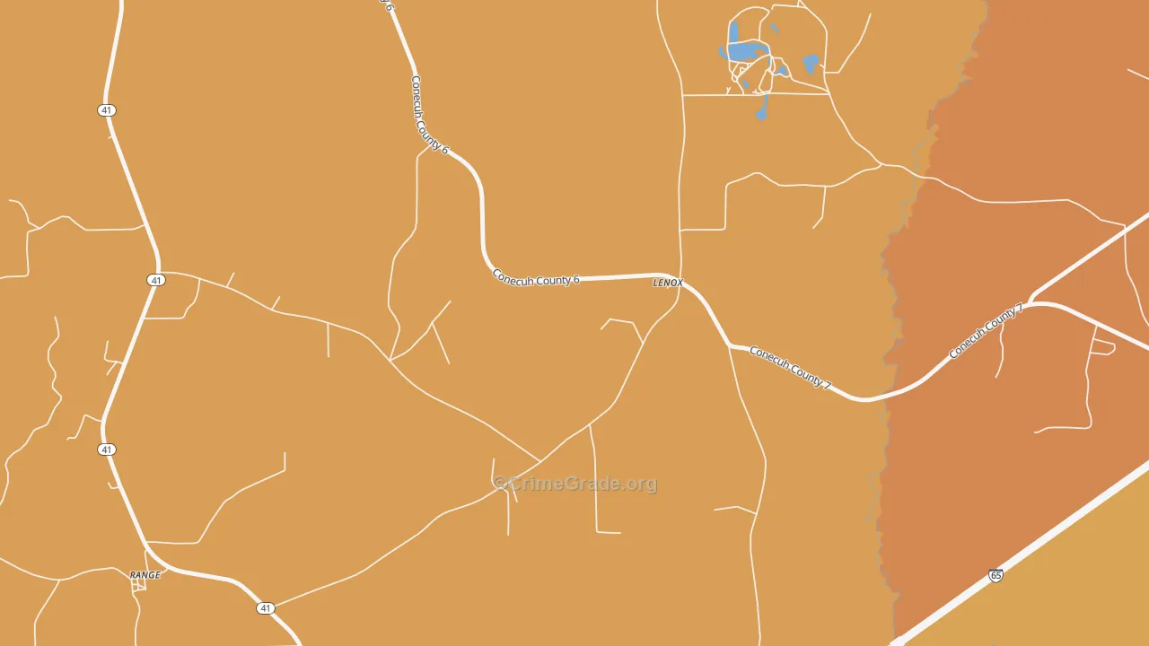 36454, AL Map of Vehicle Theft Rates