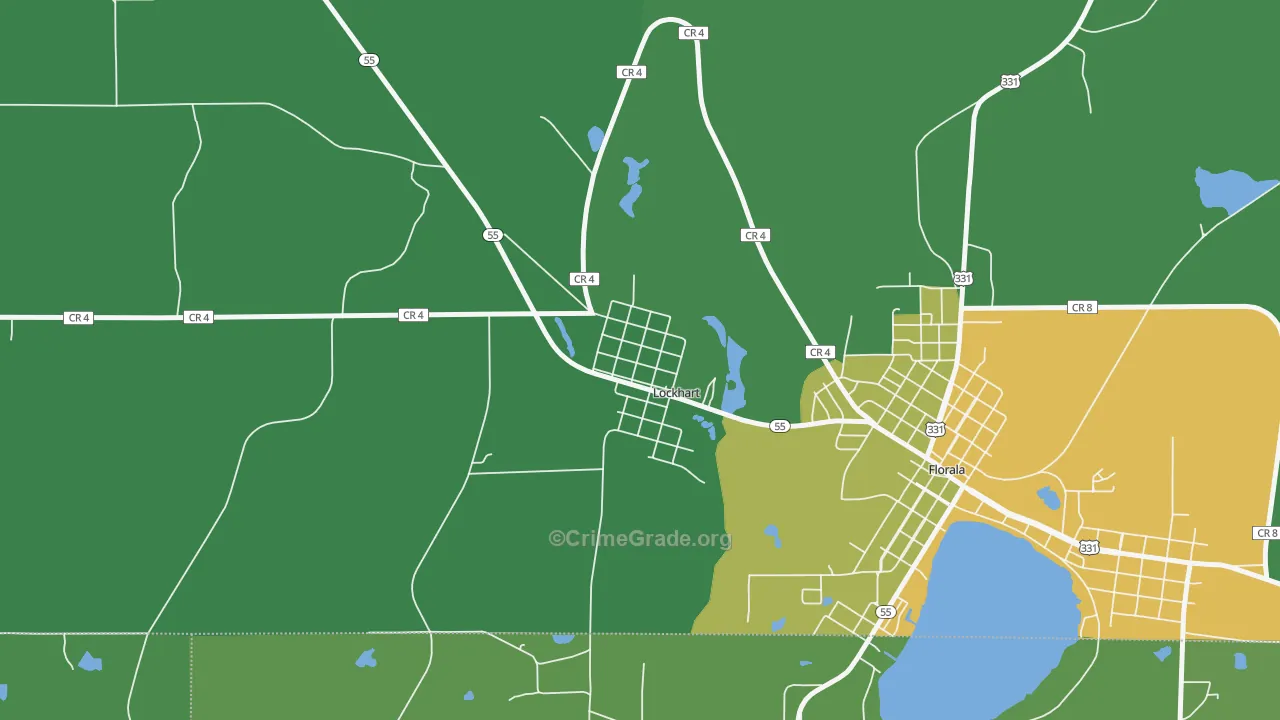 36455, AL Map of Vehicle Theft Rates