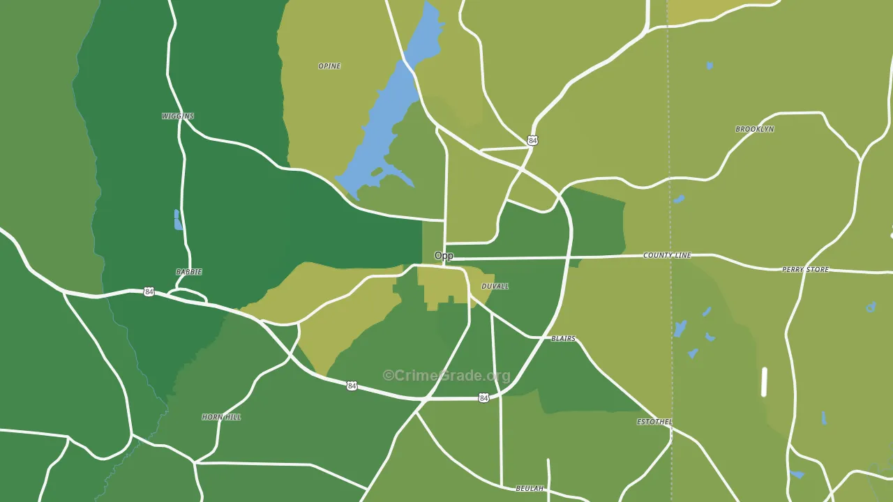 36467, AL Map of Vehicle Theft Rates