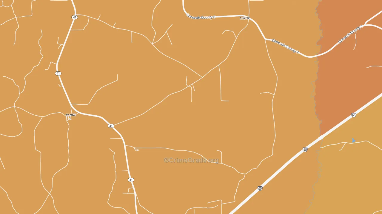 36473, AL Map of Vehicle Theft Rates