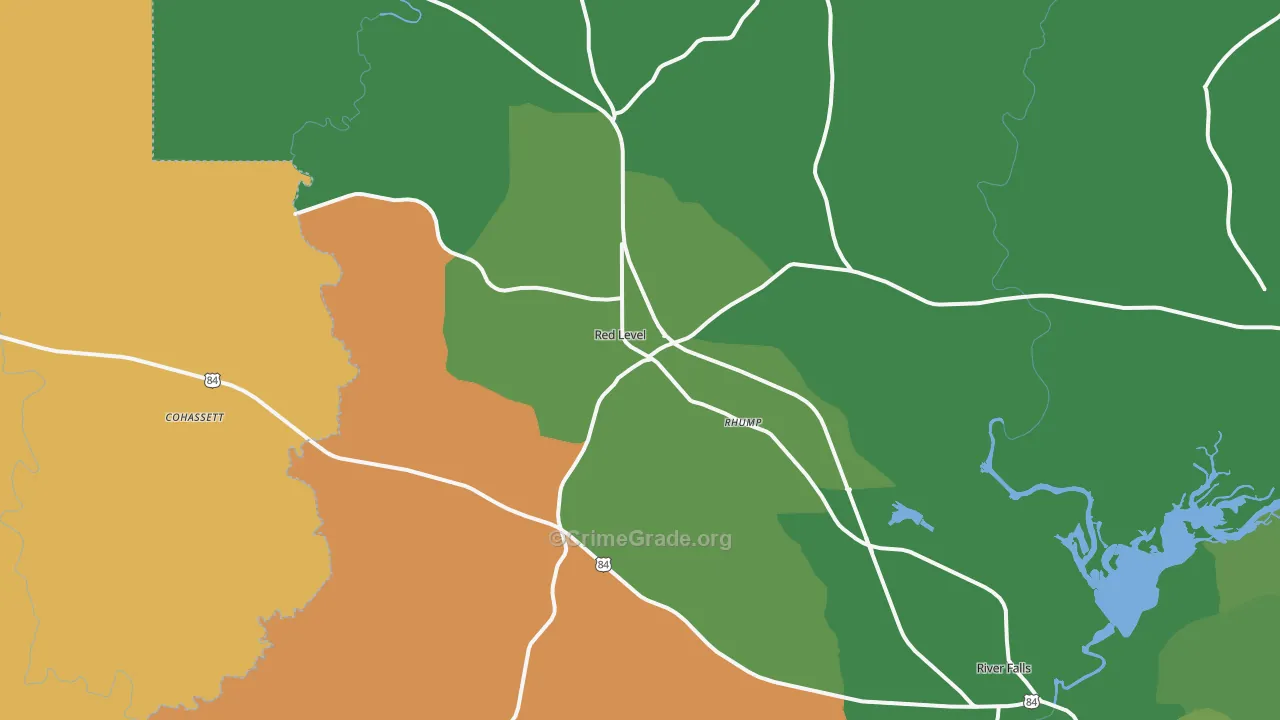 36474, AL Map of Vehicle Theft Rates