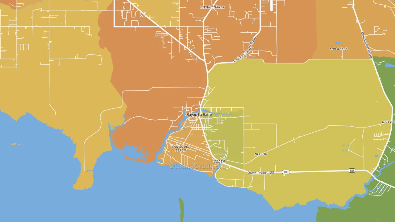 36509, AL Map of Vehicle Theft Rates